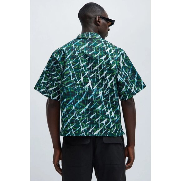 Savannah Button Up Short Sleeve Shirt Green Men's - Picture 2 of 5